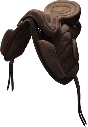 Brama West Sattel baumlos “Safety“- Sitzgröße 16“ - für alle Pferdetypen - inkl. Steigbügelriemen & Sattelgurt (Braun)