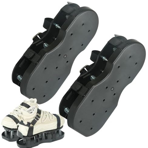 yakermur Lawn Aeration Shoes, Grass Aerator, Safe Spiked Shoes, Floor Aerator, Lawn Air Recognition Tool, Heavy Duty Gardening Care Supplies for Reducing Straw, Invigorates the, black, Siehe