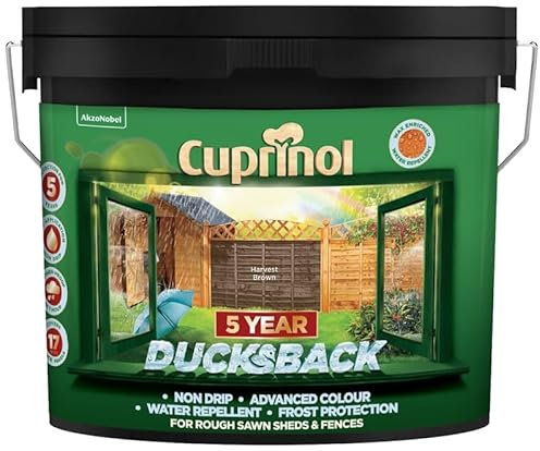 Ducksback Shed & Fence Paint Cuprinol 5 Year Protection Harvest Brown 9L