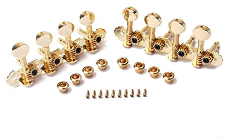 Abaodam Mandolin Strings Accurate Gold Lr Tuning Pegs for Mandolin Guitar Machine Heads Mounting Screws and Ferrules for String Instruments