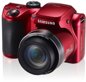 Samsung WB100 Digital Camera 16.4 MP with 26 x Optical Zoom 3-Inch LCD Screen Red (Renewed)