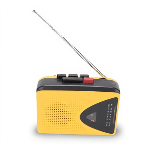 Retro Kassettenrekorder mit AM FM Radio | tragbarer kassettenrekorder eingebauter lautsprecher kopfhöreranschluss für zuhause reisen
