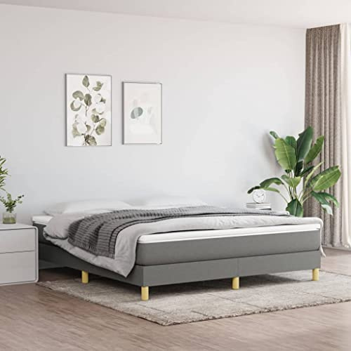 Mimdixy Bett Futonbett Bettgestell,Bettgestell ohne Matratze Dunkelgrau 160x200 cm Stoff für Schlafzimmer,Leicht zu Montieren
