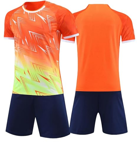 Tokeya Maglia Calcio Bambino Set T-Shirt e Short 9-10 Anni, Arancione