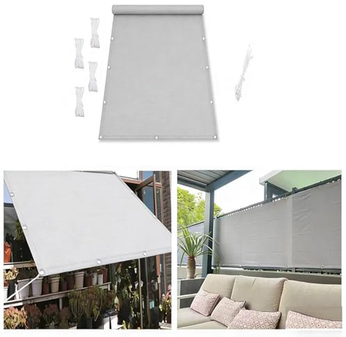 AUWUUA Toldo Vela de Sombra Impermeable 2x3M Vela de Sombra Toldo Parasol Protección 95% Rayos UV con Ojales y Cuerdas de Sujeción para Patio Terraza, Zona de Juegos al Aire Libre, Gris Claro