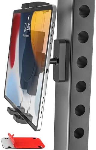 woleyi Soporte Magnético Potente Tablet para Gimnasio Nevera Garaje | Soporte Iman Banco de Trabajo Estante Metálico con Base Metálica para iPad Pro Air Mini, Galaxy Tab, Z Fold, Fire, Móvils