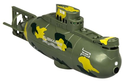 MECHIX Mini RC Atom-U-Boot für See & Pool, Ferngesteuertes Simulations-U-Boot-Modell, wasserdichtes elektrisches Tauchboot mit Ein-Tasten-Tauchfunktion (Grün)