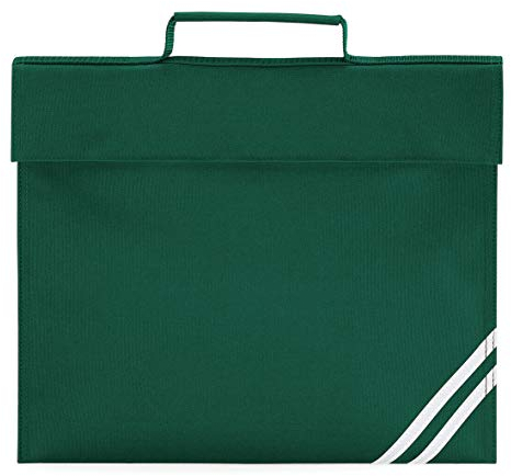 QUADRA Classic Book Bag School Bag - 8 Colours (Bottle Green)