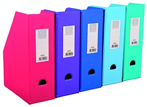 Exacompta 90180E 10er Pack Stehsammler für DIN A4 mit Rückenetikett. Farbig sortiert 70mm breit, ideal zur Aufbewahrung von Zeitschriften oder Katalogen Zeitschriftensammler