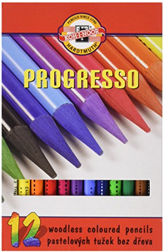 KOH-I-NOOR Progresso Buntstifte-Set, holzfrei (12 Stück)