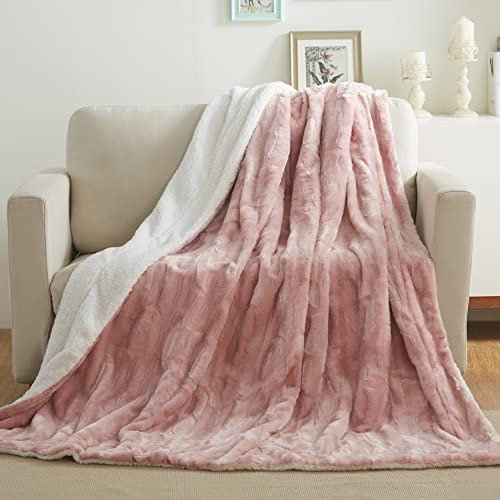Tache Decke aus Kunstfell, 160 x 214 cm, Rosa