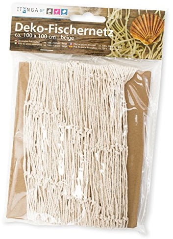 itenga Fischernetz 100x100cm Natur Fischnetz Martime Dekoration