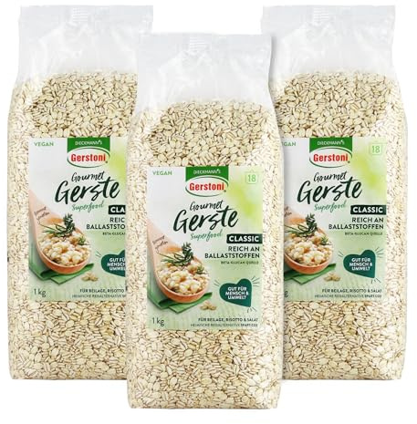 Gerstoni Gourmet Gerste Classic (3 x 1kg) – mild-nussige Reisalternative – ballaststoffreiches Superfood mit 5% pflanzlichem Beta-Glucan – nachhaltig & regional – fertig in nur 15–18 Minuten.