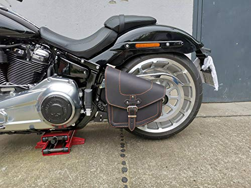 ORLETANOS Odin Black & ORANGE Schwingentasche kompatibel mit Harley Davidson Bikertasche Starrahmen Rahmen Schwinke Links Linke Seite Sonderedition Bag Spezial Edition Seitentasche Limited