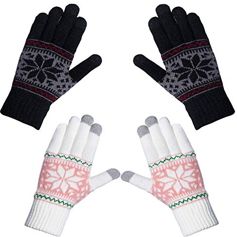 Chalier Fashion Warme Winterhandschuhe für Damen, Winter Touchscreen Handschuhe, winddichte warme Fäustlinge