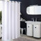 Homehold Tenda da doccia bianca senza gancio, tenda da bagno in tessuto per bagno, fodera impermeabile (180 x 180 cm)