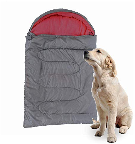 TEEPAO Großer Schlafsack für Hunde, wasserdichte Pet Outdoor Bett Weiche Zwinger Matte mit Tragbaren Aufbewahrungstasche für Reise Camping Wandern, Verschleißfest - 115 x 74cm