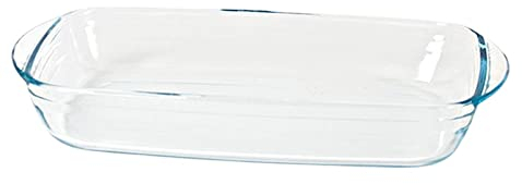 Gerimport Bandeja Horno Rectangular de Cristal Capacidad 2.1 litros