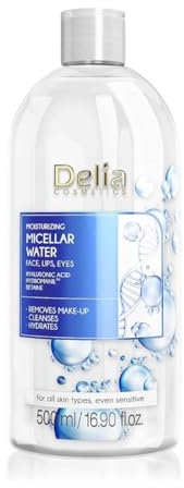 Delia Cosmetics – Mizellarwasser - Spendet Feuchtigkeit und verbessert die Festigkeit der Haut - Gesichtsreiniger - Tiefenreinigung, erfrischend - HYDROMANIL TM - BETAINE - 500ml