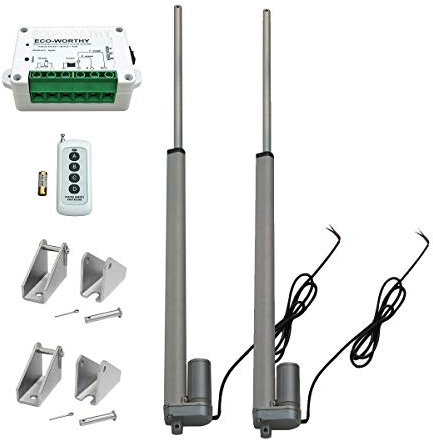 DCHOUSE 2 Stücke 12 V 450mm Heavy Duty Hub Linearaktuator 150 KG-Maximum Lift Motor Drahtlose Fernbedienung Kit mit Montagehalterungen (1500N 18 zoll)