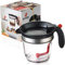 Wateralone Fat Separator Jug for Gravy Juice, 4 Cups Grease Pot with Strainer, Heat Resistant, for Skimming Fat from Sauces and Soups (1 Litre)