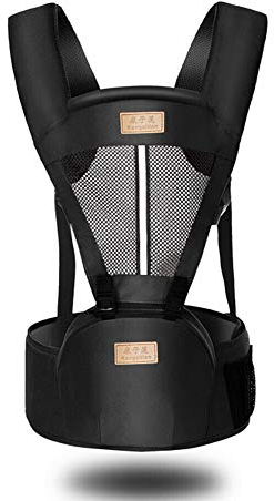 CHRONSTYLE Babytrage Bauchtrage für Neugeborene 6 in 1 Ergonomische Babytrage für alle Jahreszeiten Neugeborene Verstellbar und Atmungsaktiv, 0-36 Monate,2-36 Monate (Schwarz, Einheitsgröße)