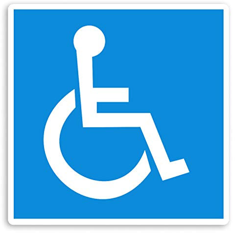 2 x 10cm Pink Disabilities Vinyl Stickers - Disabled Sticker Car Laptop #18145 (10cm Wide) (Stiker 11)