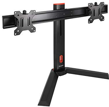 TOOQ DB1402TN-B - Soporte de Mesa Gaming para 2 Pantallas de 17” a 27”, Color Negro