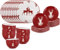 30 Piece Stoneware Dinner Set - Tableware Service for 10 - Christmas Dinner Plate, Side Plate & Bowl
