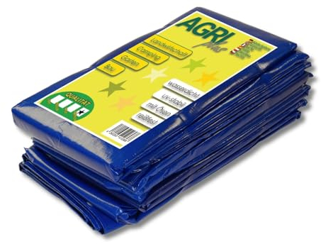 AGRI plus Gewebeplane mit Ösen I 8 x 12 m I Verschiedene Größen I 250 g/m² Folienstärke I Stabile & Reißfeste Abdeckplane I Allzweckplane für den Außenbereich I Plane wasserdicht & UV-stabil
