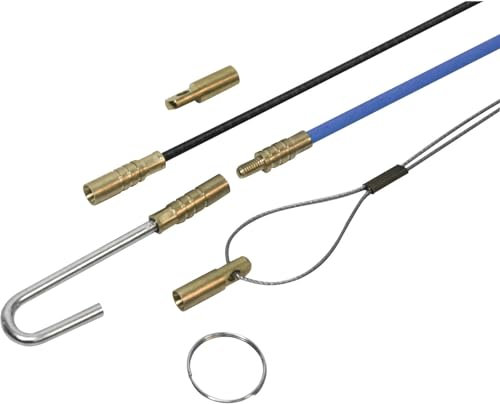 Faithfull FAICRS1000 10M Cable Access Rod and Accessories Set - 15 Pieces Including 10 x 1000mm rods