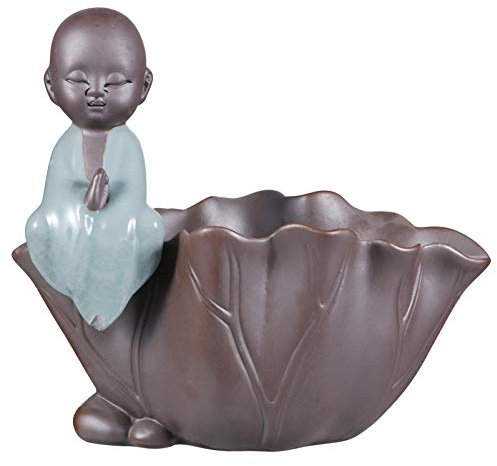 Cabilock Hydroponischer Blumentopf Aus Lila Ton Kleine Baby-mönchsfiguren-Ornamente Blumentöpfe Für Zimmerpflanzen Kleiner Mönchtopf Gartenblumentopf Meditieren Kaktus Keramik Luft Büro