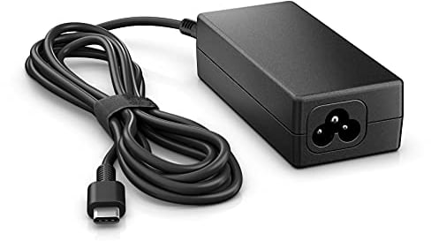 HP Adaptador CA de 45 W USB-C - (Conector de 100 cm, Compatible con Tablets y Notebooks), Color Negro