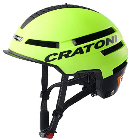 cratoni - Smartride 1.2 - Fahrradhelm - Neonyellow matt - 54-58 cm - inkl. RennMaxe Sicherheitsband - Jugendliche Erwachsene - e-Bike City Tour