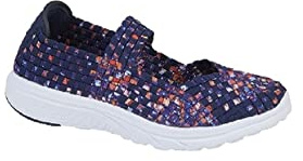 Dek Women's Dolly L9540 Casual Interlaced Elasticated Bar Shoes (Purple/Navy, Numeric_4)
