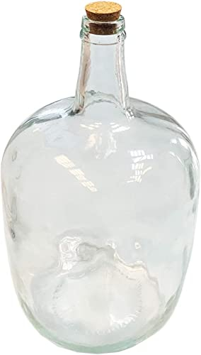 AC Garrafa Vidrio Transparente en Estilo Apple, Disponible Varios Modelos y tamaños capacidades, para Elegir Sus Favoritos (8 L TRANSPAR C/TAPÓN)