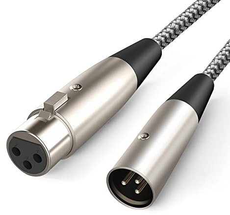 Goodaux Cavo XLR Bilanciato, Cavo per Microfono Professionale Cavo XLR da Femmina a Maschio 3 pin Cavo DMX Cavo Compatibile con Altoparlante Mixer Amplificatore Audio Studio di Registrazione (5m)