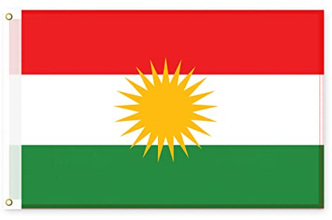 Brick Takeover Bandiera Kurdistan – Bandiere e bandiere del Kurdistan – Bandiera del Kurdistan – 150 x 90 cm