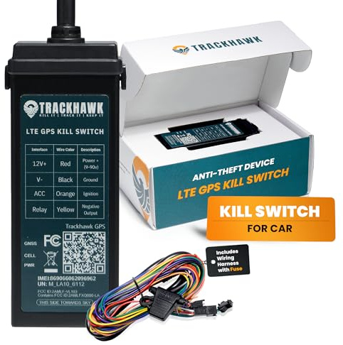 Trackhawk VL03 GPS Tracker with Kill Switch - 4G LTE Vehicle Tracking for Cars, Trucks & Trailers with Driver Monitoring, Anti-Theft Protection & Real-Time Location Tracking – Subscription Required