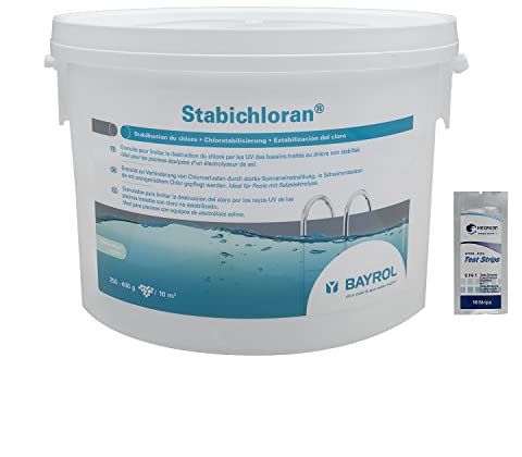 BAYROL STABICHLORAN Granulés - 3kg | Stabilisant du Chlore + 10 Tests HPS OFFERTS 6 en 1