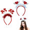 TSHAOUN 2pcs Liebe Herz Haarreifen, Pailletten Herz Stirnband, Valentinstag Hair hoop Herz Stirnbänder Faschingsparty für Hochzeit Junggesellinnenabschied Foto Requisiten Kostüm Party. (Rot)