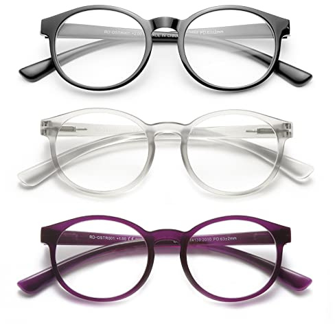 OKH Lesebrille für Damen Herren, Blaulichtblockierende Federscharnierleser, Anti-Augenbelastung/UV-Strahlung/Blendlicht/Brillen(2.0)