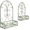 Alfie Francis Set of 2 Outdoor Wall Mounted Planters Metal Plant Pot Holders Decorative Garden Display Shelves Vintage Rustic Decor