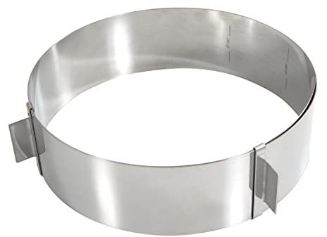 Cercle réglable inox - de 160 à 280 mm diamètre - hauteur 60 mm