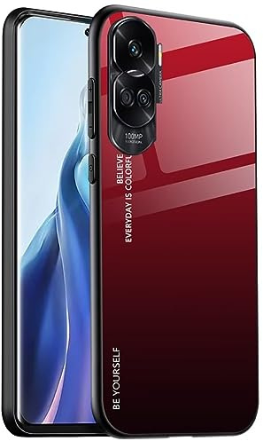 JIAFEI Hülle für Honor 90 Lite 5G Handyhülle, Hülle Farbverlauf Glas und TPU Schutzhülle Case Cover für Honor 90 Lite 5G, 5