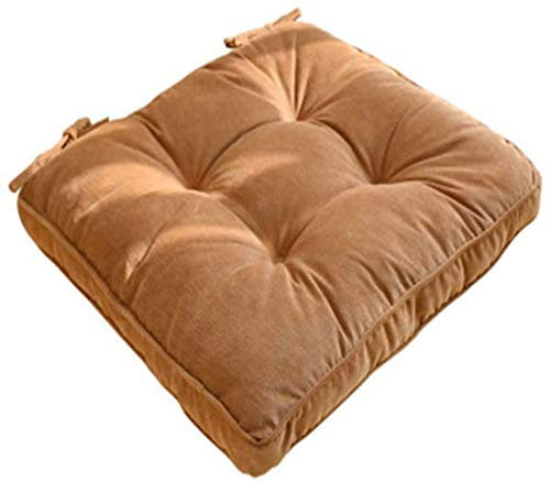 Sitzkissen Stuhlpolster, 1 Stück verdickendes Stuhlkissen Studentenstuhlkissen Bürostuhlmatte Füllung Bodensitzkissen 43 x 43 Stuhlkissen (Farbe: Rot (Wassermelonenrot)) (Braun)