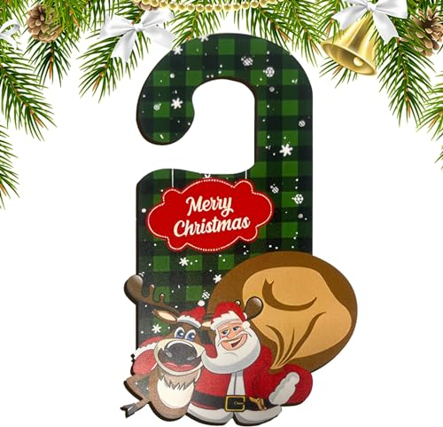 Youpo Weihnachts-Türhänger - Weihnachtshänger Griff Türknauf Dekor - Tragbarer Weihnachts-Türknauf-Aufhänger für Büros, Schlafsäle, Haustüren