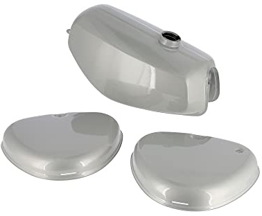 Set: Tank + Seitendeckel, Silber RAL 9006 - für Simson S50, S51, S70