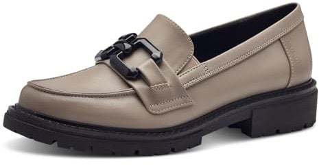 Jana Damen Loafer ohne Absatz Elegant Vegan, Grau (Stein Nappa), 37 EU