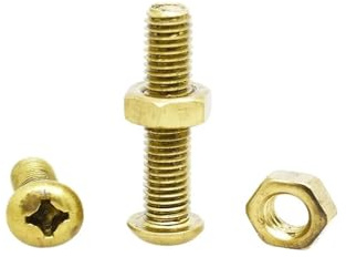 SeroNi DHAEY 2-20pcs M2 M2.5 M3 M4 M5 M6 Brass Pan Head Round Head Bolt & Nut Combination Set Copper Metric Thread Cross Recess Machine Screw(M5x40mm - 3Sets)